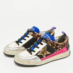 Pre Owned حذاء رياضي غولدن غوس لو توب من فرو العجل ملون جلد مقاس 37