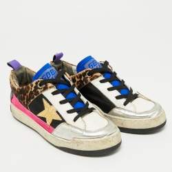 Pre Owned حذاء رياضي غولدن غوس لو توب من فرو العجل ملون جلد مقاس 37