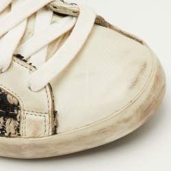 Pre Owned Golden Goose Super Star Size 39 Multicolor Leather and Tweed Low Top Sneakers