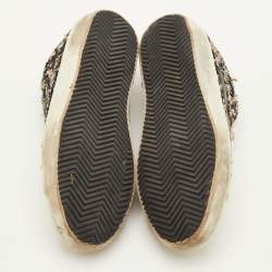 Pre Owned Golden Goose Super Star Size 39 Multicolor Leather and Tweed Low Top Sneakers