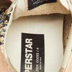 Pre Owned Golden Goose Super Star Size 39 Multicolor Leather and Tweed Low Top Sneakers