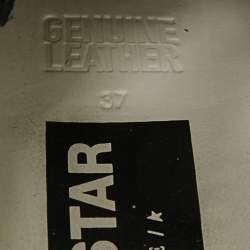 Pre Owned Golden Goose Super Star Size 37 Black Leather and Suede Lace Up Sneakers