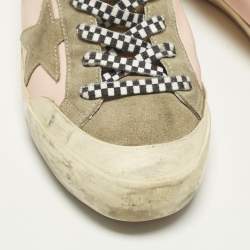 Pre Owned Golden Goose Superstar Size 41 Tricolor Leather and Suede Lace Up Sneakers