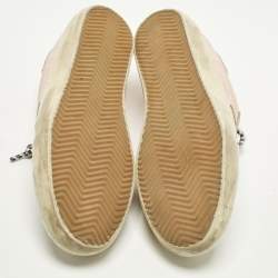 Pre Owned Golden Goose Superstar Size 41 Tricolor Leather and Suede Lace Up Sneakers