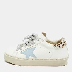 مملوكة مسبقًا Golden Goose Hi Star Size 35 White/Brown Calf Hair and Leather Low Top Sneakers