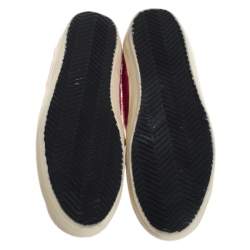 Pre Owned Golden Goose Pink Pony Hair And White Leather Low Top Sneaker Size 40