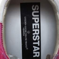 Pre Owned Golden Goose Pink Pony Hair And White Leather Low Top Sneaker Size 40