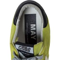 Pre Owned Golden Goose Yellow Suede Leather Superstar Lace Up Sneakers Size 37