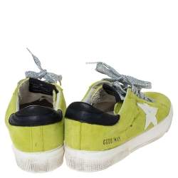 Pre Owned Golden Goose Yellow Suede Leather Superstar Lace Up Sneakers Size 37