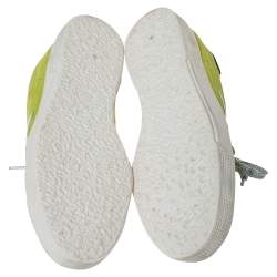 Pre Owned Golden Goose Yellow Suede Leather Superstar Lace Up Sneakers Size 37