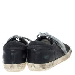 Golden Goose Black Leather Perforated Star Low Top Sneakers Size 37