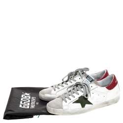  Golden Goose White Leather And Suede Superstar Lace Up Sneakers Size 41