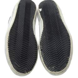 Pre Owned Golden Goose Deluxe Brand Silver Leather And Blue Suede Star Sneakers Size 38