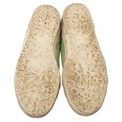 Pre Owned Golden Goose Green Shimmer fabric Superstar Sneakers Size 37