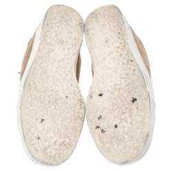 Pre Owned Golden Goose Gold/White Glitter And Leather Superstar Low Top Sneakers Size 40