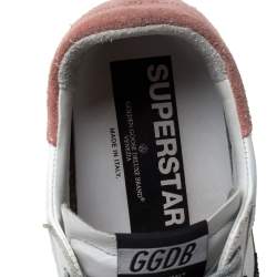 Pre Owned Golden Goose Leather And Suede High Star White Sneakers Size 38