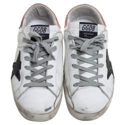 Pre Owned Golden Goose Leather And Suede High Star White Sneakers Size 38