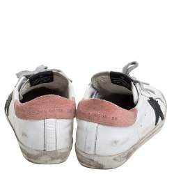 Pre Owned Golden Goose Leather And Suede High Star White Sneakers Size 38