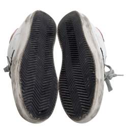 Pre Owned Golden Goose Leather And Suede High Star White Sneakers Size 38