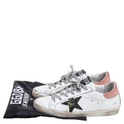 Pre Owned Golden Goose Leather And Suede High Star White Sneakers Size 38