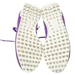 Pre Owned Golden Goose Purple Suede And Satin Starland Low Top Sneakers Size 40