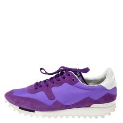 Pre Owned Golden Goose Purple Suede And Satin Starland Low Top Sneakers Size 40