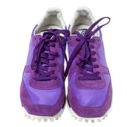 Pre Owned Golden Goose Purple Suede And Satin Starland Low Top Sneakers Size 40