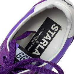 Pre Owned Golden Goose Purple Suede And Satin Starland Low Top Sneakers Size 40