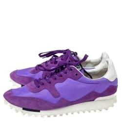 Pre Owned Golden Goose Purple Suede And Satin Starland Low Top Sneakers Size 40