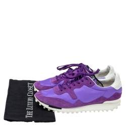 Pre Owned Golden Goose Purple Suede And Satin Starland Low Top Sneakers Size 40