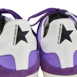 Pre Owned Golden Goose Purple Suede And Satin Starland Low Top Sneakers Size 40