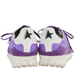 Pre Owned Golden Goose Purple Suede And Satin Starland Low Top Sneakers Size 40
