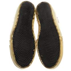 Pre Owned Golden Goose Red Velvet And Leather V Star 2 Low Top Sneakers Size 36