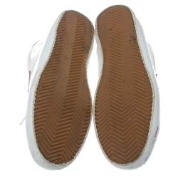 Pre Owned Golden Goose White Leather Superstar Lace Up Sneakers Size 40