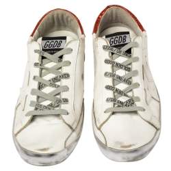 Pre Owned Golden Goose White Leather Superstar Low Top Sneakers Size 40