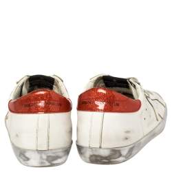 Pre Owned Golden Goose White Leather Superstar Low Top Sneakers Size 40