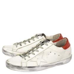 Pre Owned Golden Goose White Leather Superstar Low Top Sneakers Size 40