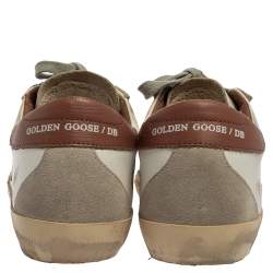 Pre Owned Golden Goose White Leather Superstar Low-Top Sneakers Size 35