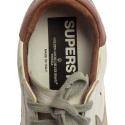 Pre Owned Golden Goose White Leather Superstar Low-Top Sneakers Size 35