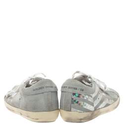 Pre Owned Golden Goose Grey Suede Leather Superstar Low Top  Sneakers Size 36 