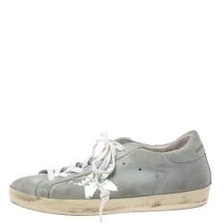 Pre Owned Golden Goose Grey Suede Leather Superstar Low Top  Sneakers Size 36 