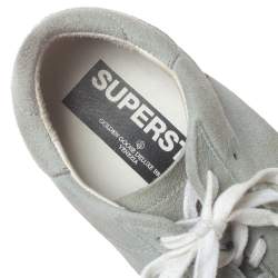 Pre Owned Golden Goose Grey Suede Leather Superstar Low Top  Sneakers Size 36 