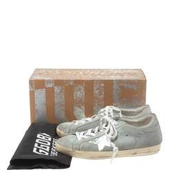 Pre Owned Golden Goose Grey Suede Leather Superstar Low Top  Sneakers Size 36 