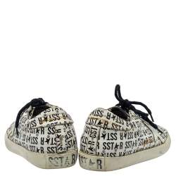 Pre Owned Golden Goose White Printed Leather Superstar Sneakers Size 38