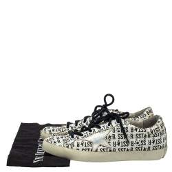 Pre Owned Golden Goose White Printed Leather Superstar Sneakers Size 38