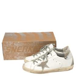 Pre Owned Golden Goose White Leather Superstar Low Top Sneakers Size 38