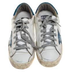 Pre Owned Golden Goose White Leather Superstar Sneakers Size 38