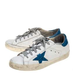Pre Owned Golden Goose White Leather Superstar Sneakers Size 38