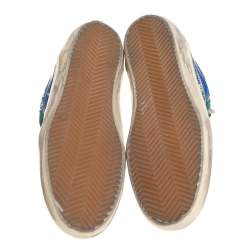 Pre Owned Golden Goose Tricolor Glitter and Suede Mid Star High Top Sneakers Size 39