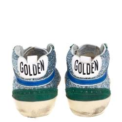 Pre Owned Golden Goose Tricolor Glitter and Suede Mid Star High Top Sneakers Size 39